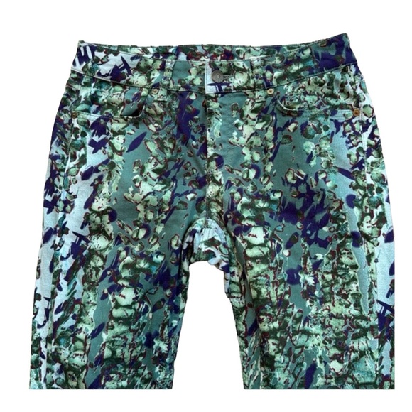ESCADA SPORT teal green, blue print jean, size 36 EU - Picture 2 of 14